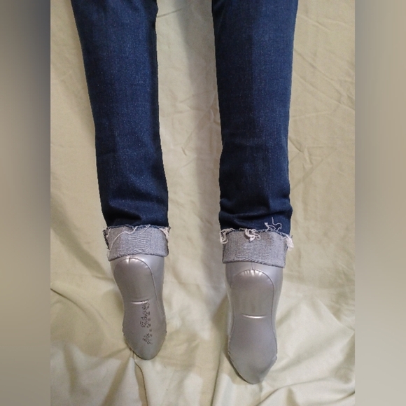 A Mossimo Supply Co. Dark Blue Slkm Skinny Raw Ankle Denim Jeans - Picture 5 of 9